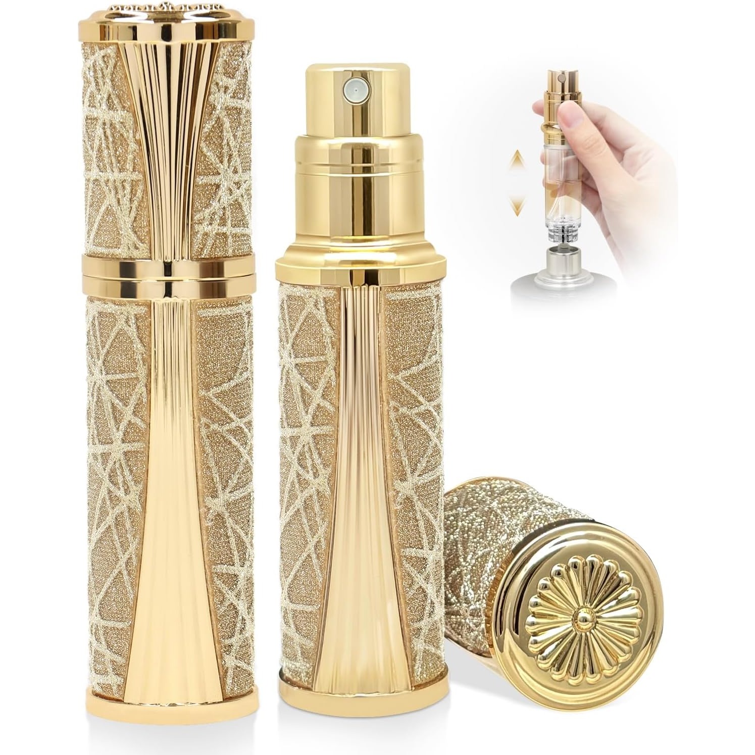 Luxury Skincare Packaging - น้ําหอม Atomiser Travel ขวดรีฟิลด้านล่างสเปรย์ขวด Mini ขนาดหรูหราเงา