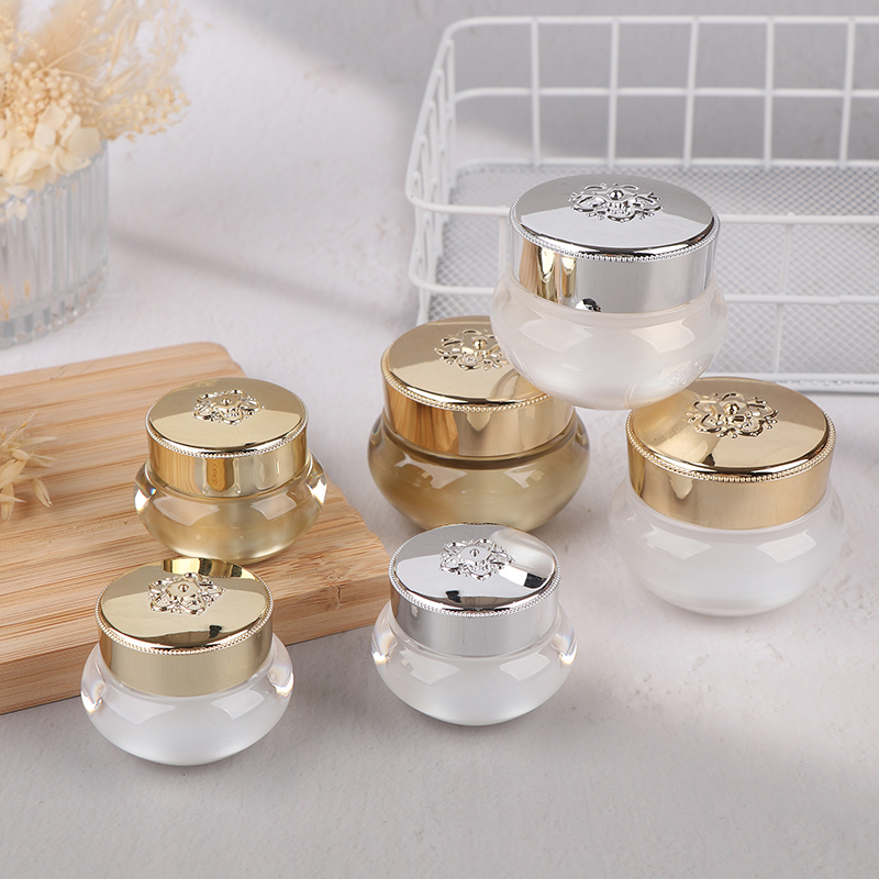 Luxury Skincare Packaging - ขวดครีมอะคริลิคแบบเติมได้ ขนาด 5/10/20 กรัม ภาชนะบรรจุเครื่องสำอาง หรูหรา