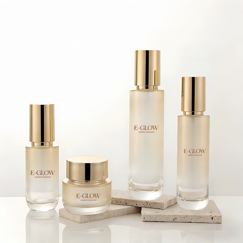 Luxury Skincare Packaging - 【โลโก้แบบกำหนดเอง】1 ชิ้น ขวดแก้วครีมสีทองไล่เฉด 50 กรัม วัสดุบรรจุภัณฑ์เครื่องสำอางเปล่า