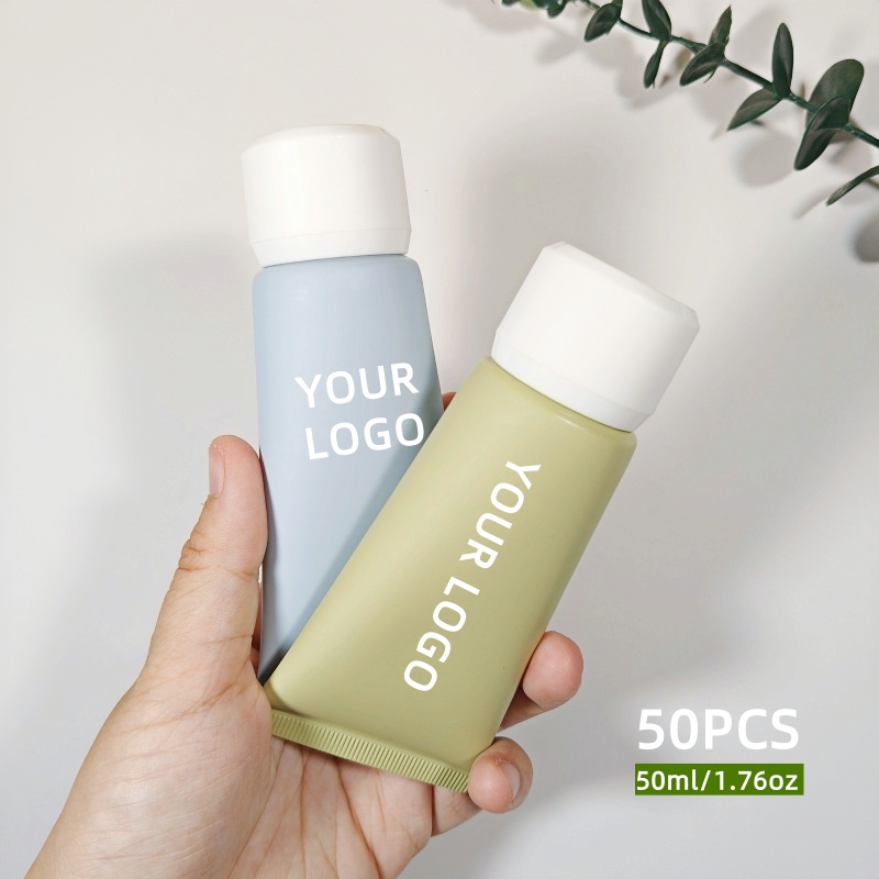 Luxury Skincare Packaging - 【โลโก้สั่งทำ】50 ชิ้น บรรจุภัณฑ์เครื่องสำอางแบบหลอด 50 มล. ฝาสีดำ/ขาวด้าน