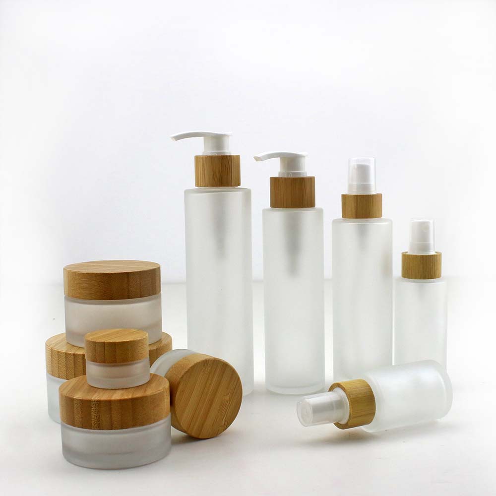 Luxury Skincare Packaging - ไม้ไผ่ธรรมชาติขวดน้ําหอม Frosted แก้วครีมโลชั่น Jar 30 ml-200